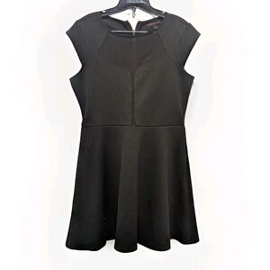 Dark Academia Gothic Skater Dress Quilted Black Material Girl L Sexy Witchy